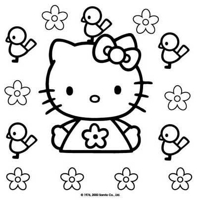 Desenho de Pintar Hello Kitty para Crianças