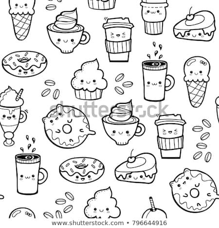 Desenhos Kawaii de Comidas para Colorir Donuts e Sorvete